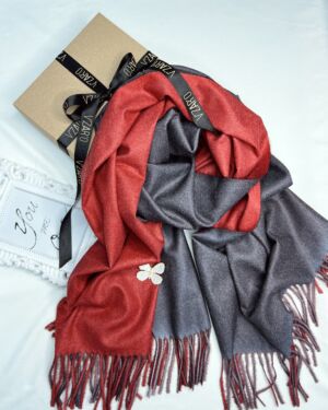 Подаръчен сет с кашмирен двулицев шал Red DUO